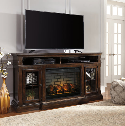 Mueble de TV Roddinton de 72" con chimenea eléctrica