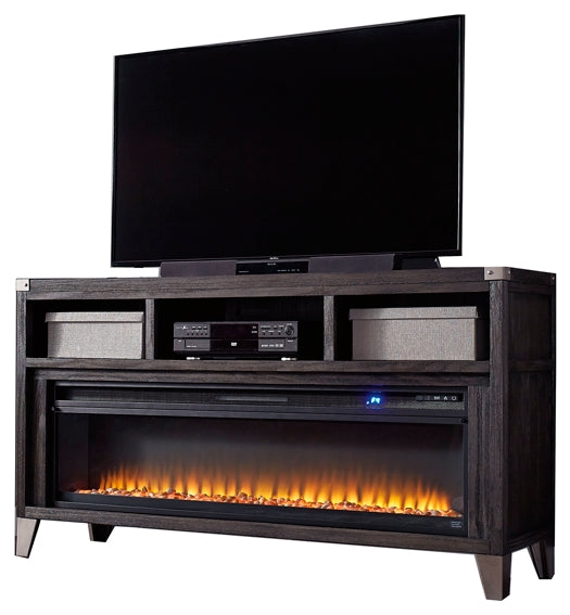 Mueble de TV Todoe de 65" con chimenea eléctrica