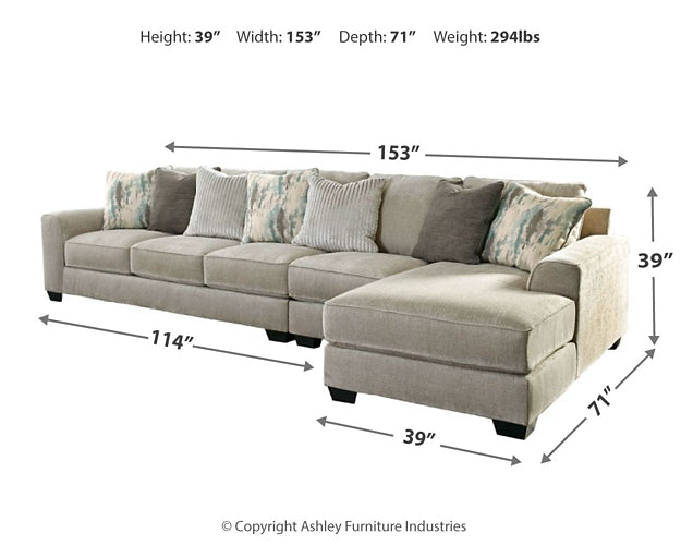 Seccional de 3 piezas Ardsley con chaise longue