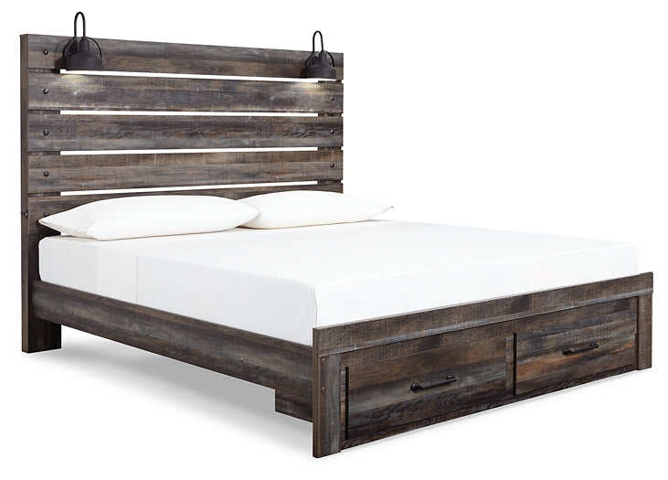 Cama con paneles Drystan con 2 cajones de almacenamiento