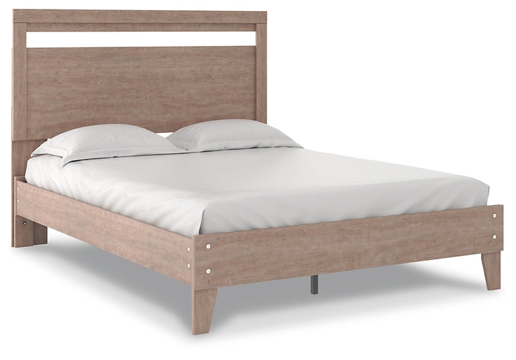 Cama con plataforma y paneles Flannia