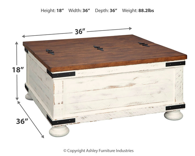 Mesa de cóctel Wystfield con espacio de almacenamiento