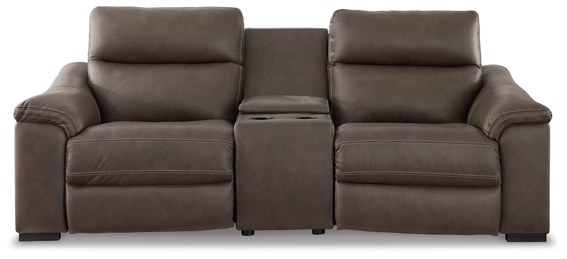 Loveseat seccional reclinable eléctrico de 3 piezas con consola Salvatore