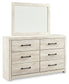 Cambeck Twin Panel Bed with Mirrored Dresser, Chest and Nightstand