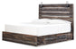 Cama King con dos cajones de almacenamiento y tocador Drystan