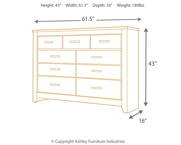 Zelen King/California King Panel Headboard with Dresser