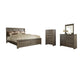 Juararo California King Panel Bed with Mirrored Dresser and Chest