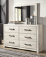 Cambeck  Panel Bed With 2 Storage Drawers With Mirrored Dresser And Chest