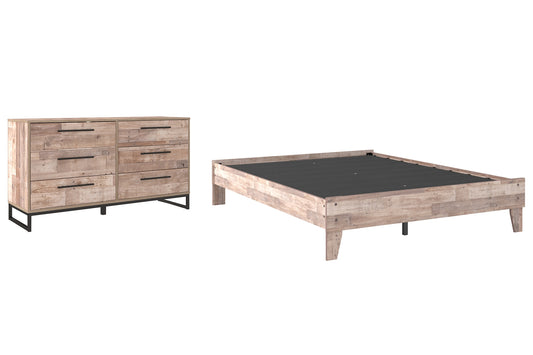 Cama Queen Neilsville con plataforma y tocador