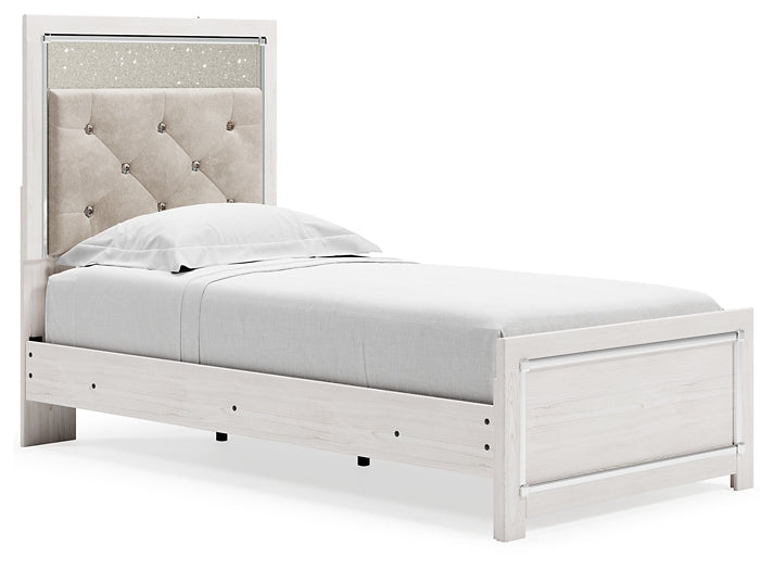 Cama Altyra Twin Panel con tocador con espejo