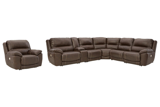 Seccional Dunleith de 6 piezas con sillón reclinable