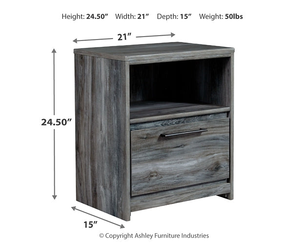 Baystorm Full Panel Headboard with Mirrored Dresser and Nightstand