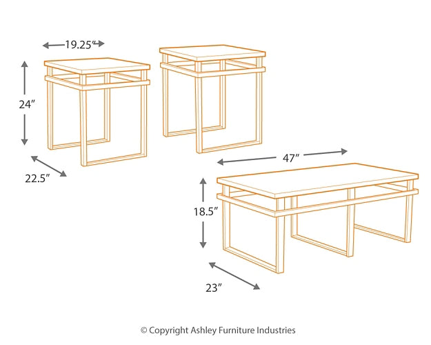 Juego de mesa auxiliar Laney (3 piezas)