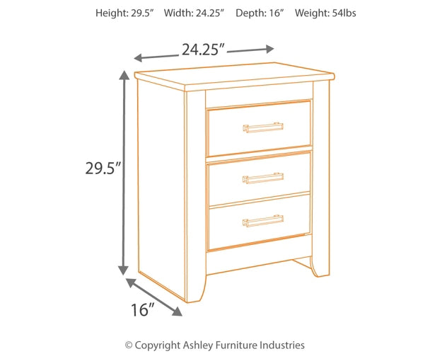 Cama de matrimonio Brinxton con mesita de noche