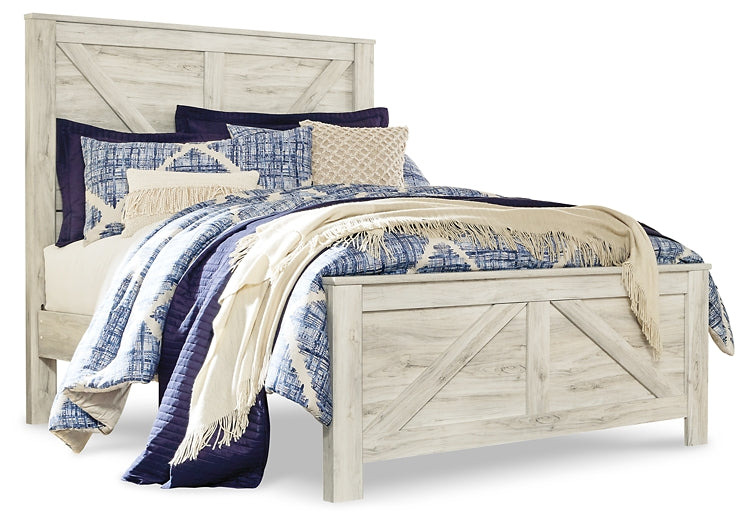 Bellaby Queen Crossbuck Panel Bed with 2 Nightstands