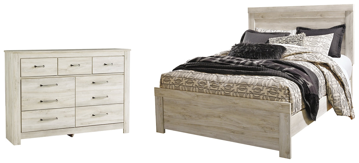 Cama Queen Crossbuck con paneles y tocador Bellaby