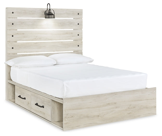 Cama completa Cambeck con 4 cajones de almacenamiento, tocador con espejo, cómoda y 2 mesitas de noche