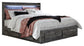 Cama King con 4 cajones de almacenamiento y tocador Baystorm