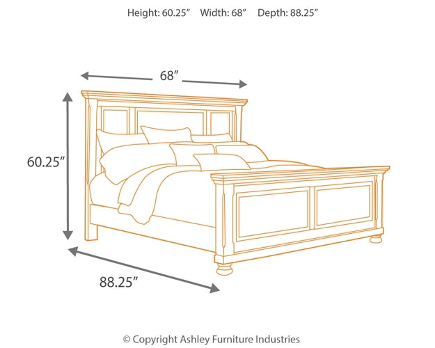 Cama Porter con panel y tocador