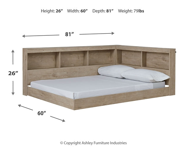 Cama con estantería de almacenamiento Oliah