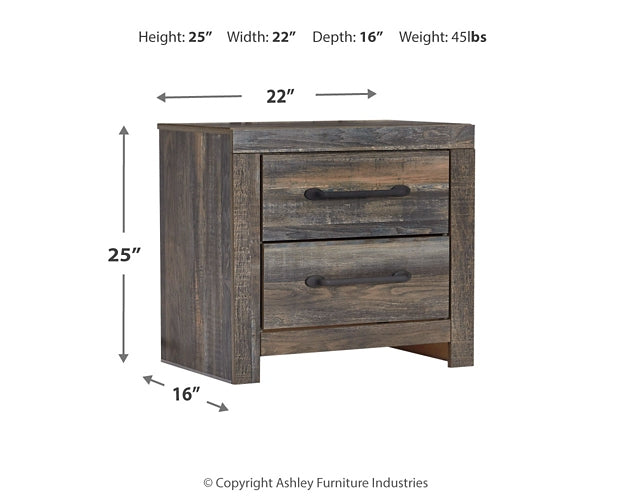 Cama con estantería completa Drystan con 4 cajones de almacenamiento, tocador con espejo y 2 mesitas de noche