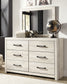 Cambeck Queen Upholstered Panel Bed with Mirrored Dresser, Chest and Nightstand