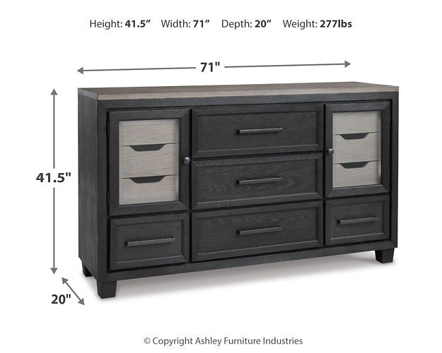 Foyland King Panel Storage Bed with Dresser