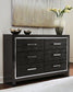 Kaydell King Upholstered Panel Bed with Dresser