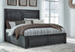 Foyland California King Panel Storage Bed with Mirrored Dresser and Chest