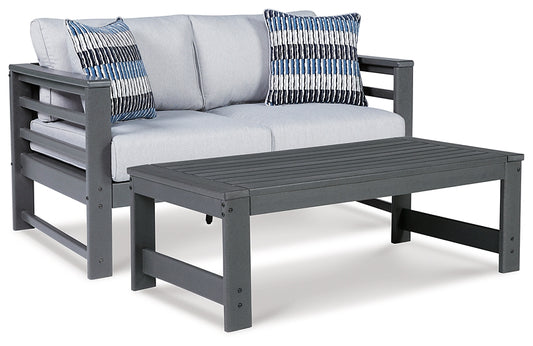 Loveseat de exterior con mesa de centro Amora