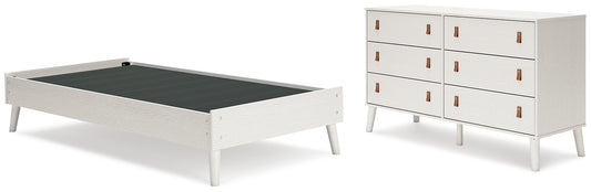 Cama doble con plataforma y tocador Aprilyn