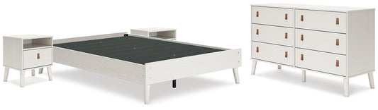 Cama de plataforma completa Aprilyn con tocador y 2 mesitas de noche