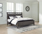 Montillan King Panel Bed with Mirrored Dresser