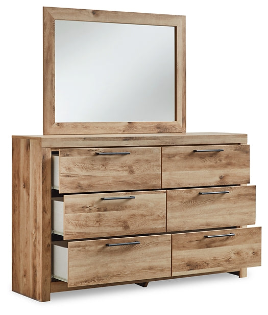 Hyanna Queen Panel Bed with Mirrored Dresser