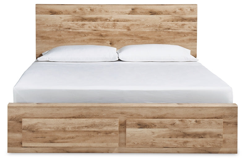 Cama Queen Hyanna con paneles de almacenaje y tocador con espejo