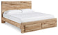 Cama Queen Hyanna con paneles de almacenaje y tocador con espejo