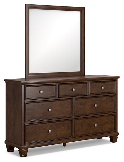 Danabrin California King Panel Bed with Mirrored Dresser and Chest