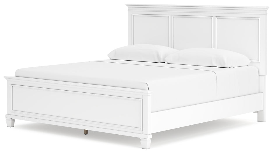 Fortman King Panel Bed with Mirrored Dresser and 2 Nightstands