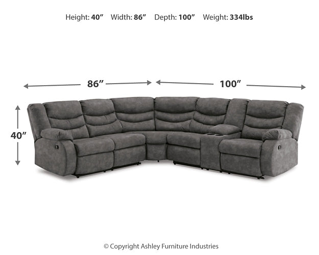 Seccional de 2 piezas con sillón reclinable Partymate