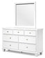 Fortman Queen Panel Bed with Mirrored Dresser and 2 Nightstands