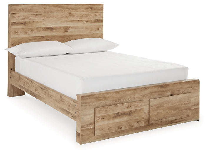 Cama Hyanna con paneles de almacenamiento, tocador con espejo y mesita de noche