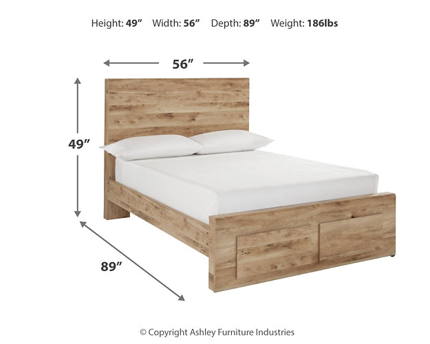 Cama Hyanna con paneles de almacenamiento, tocador con espejo y arcón