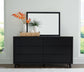 Danziar King Panel Headboard with Mirrored Dresser