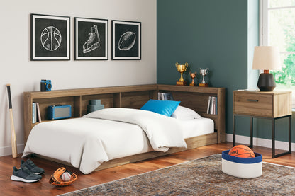 Cama con estantería de almacenamiento Deanlow