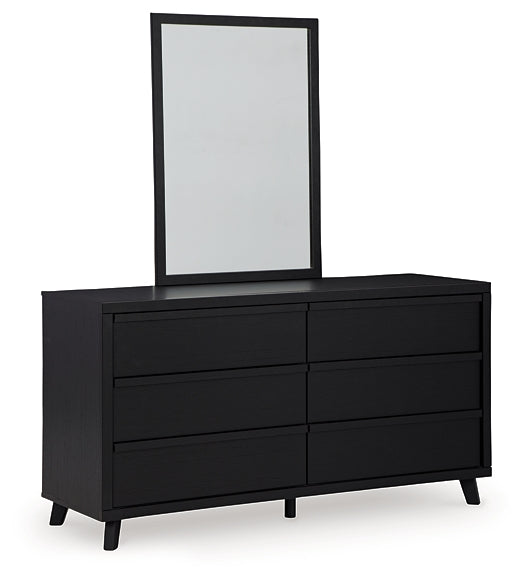 Danziar Queen Panel Bed with Mirrored Dresser and Chest