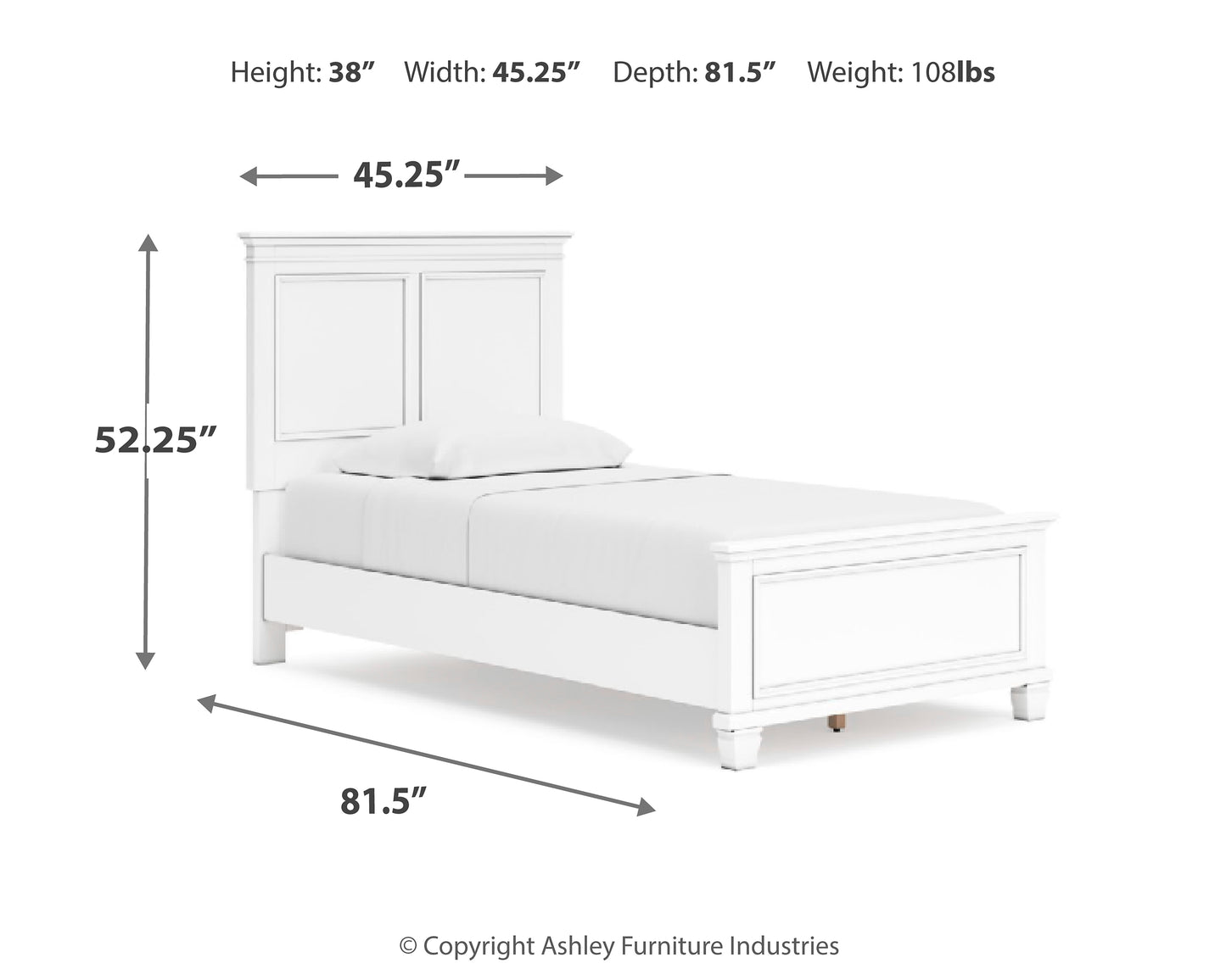 Cama doble Fortman con paneles y tocador con espejo