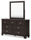 Covetown Full Panel Bed with Mirrored Dresser and Nightstand