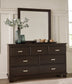 Covetown Twin Panel Bed with Mirrored Dresser