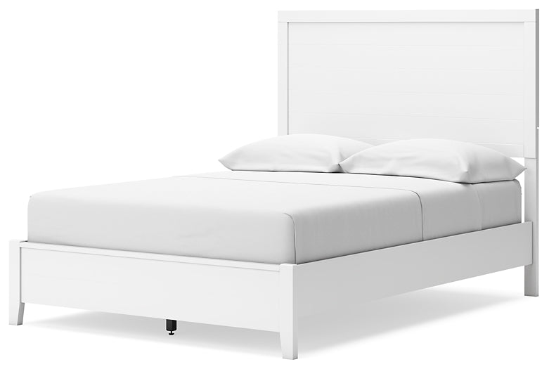 Cama Binterglen con paneles completos, tocador con espejo y mesita de noche