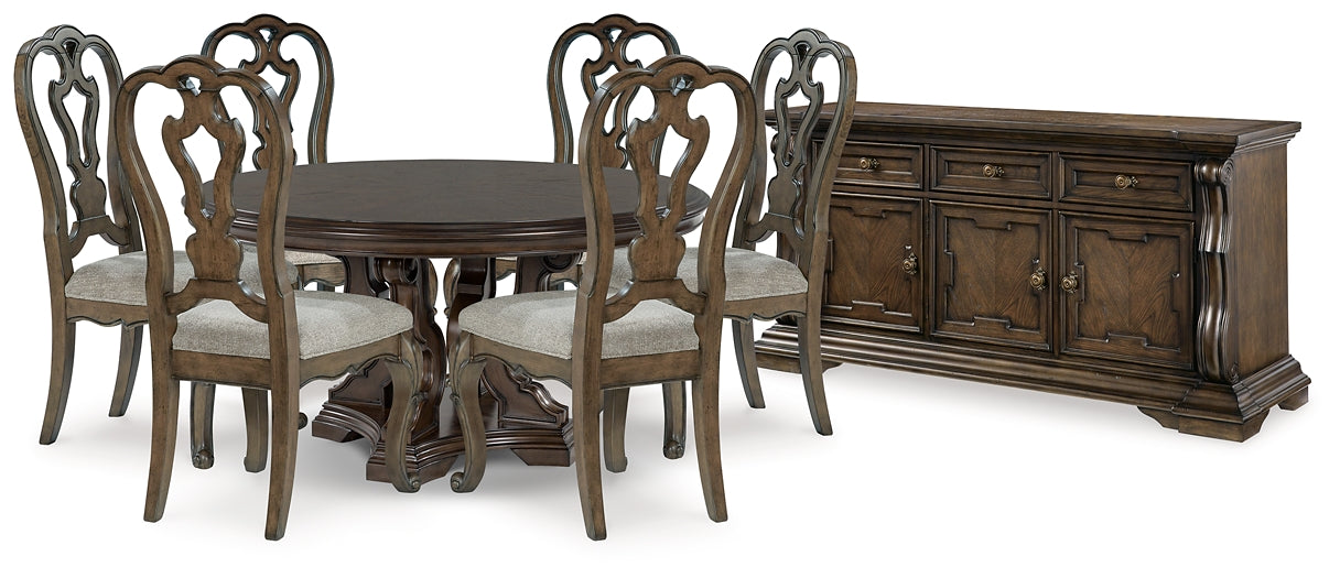 Maylee Dining Table and 6 Chairs with Storage